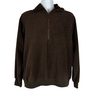 Lee Mens Pullover Sweatshirt Made In USA With Half-Zip Collar Size L